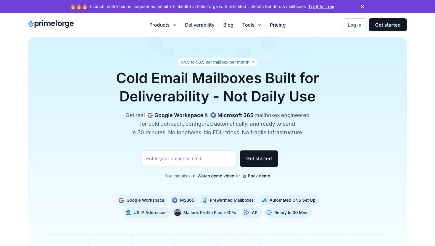 Primeforge homepage